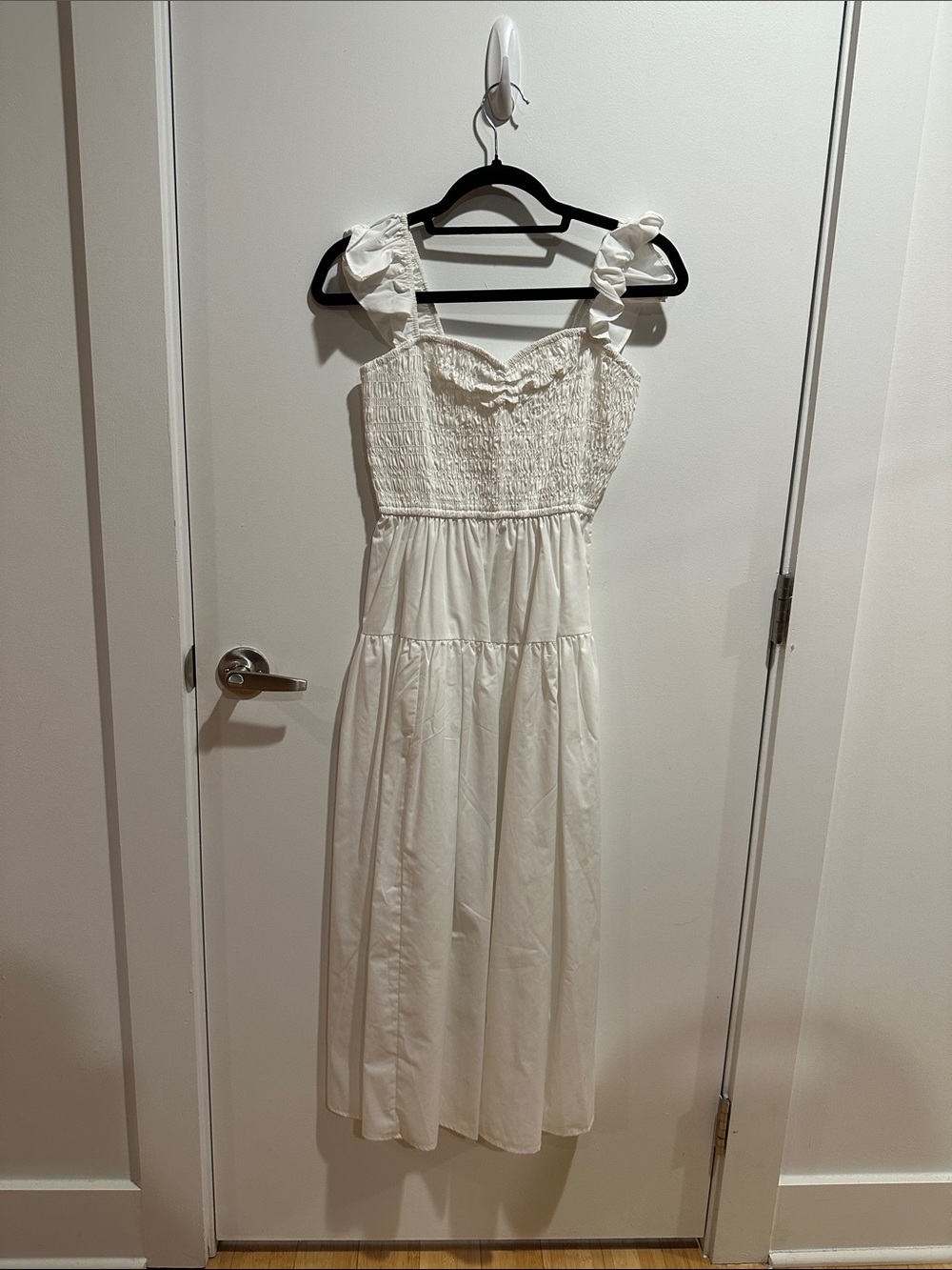 Abercrombie White Smocked Dress with Ruffle Straps